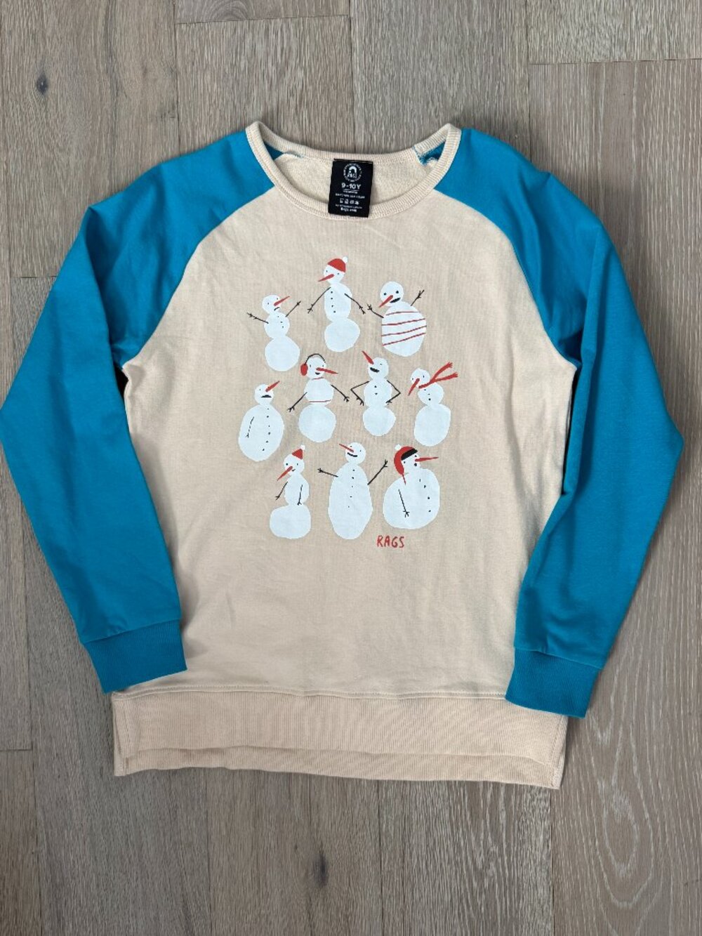 Rags to Raches Snowman/Winter Boys Long Sleeve Shirt 9/10